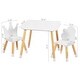 preview thumbnail 4 of 8, Kids Table with 2 Chairs Set 17.5"H for Boys, Girls,White