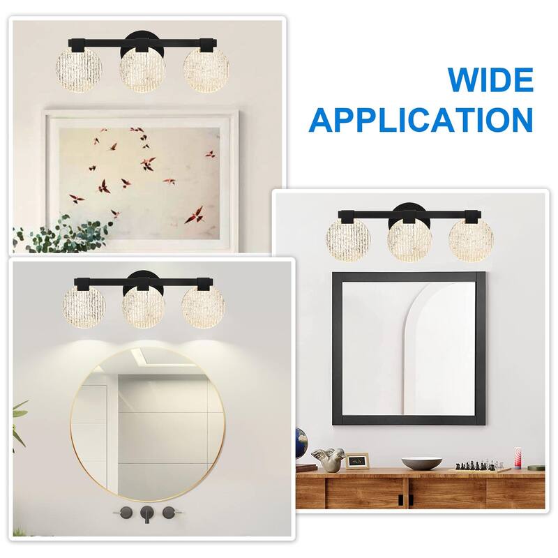 Modern 3-Light Black Vanity Light