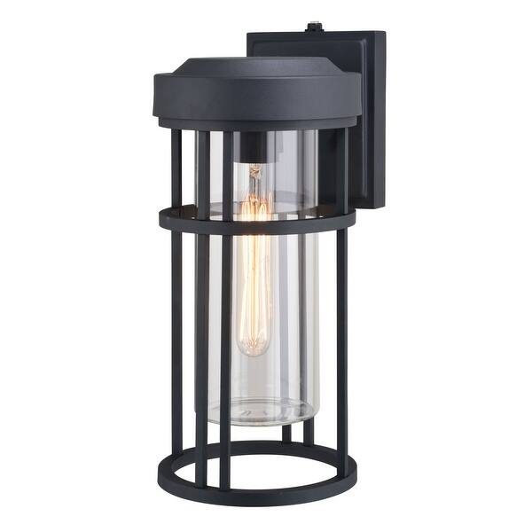 slide 2 of 11, Vaxcel Lighting T0742 Crestline 14" Tall Outdoor Wall Sconce with Textured Black