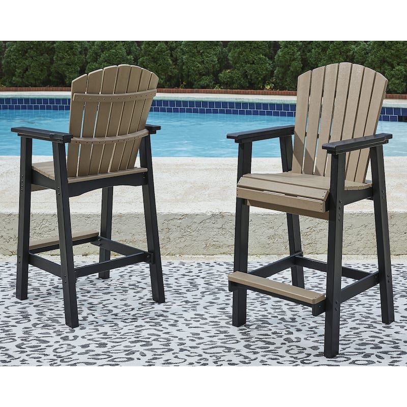 Signature Design by Ashley Fairen Trail Black/Driftwood 3-Piece Outdoor Dining Package - 45.13" W x 45.13" D x 42" H