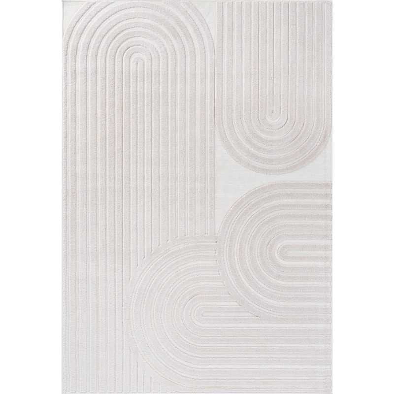 Lana Collection Transitional Geometric Cream Area Rug