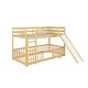 preview thumbnail 20 of 58, Solid Pine Wood Bunk Bed,Versatile Floor Fence Bunk Bed with Door,Twin Over Twin Size