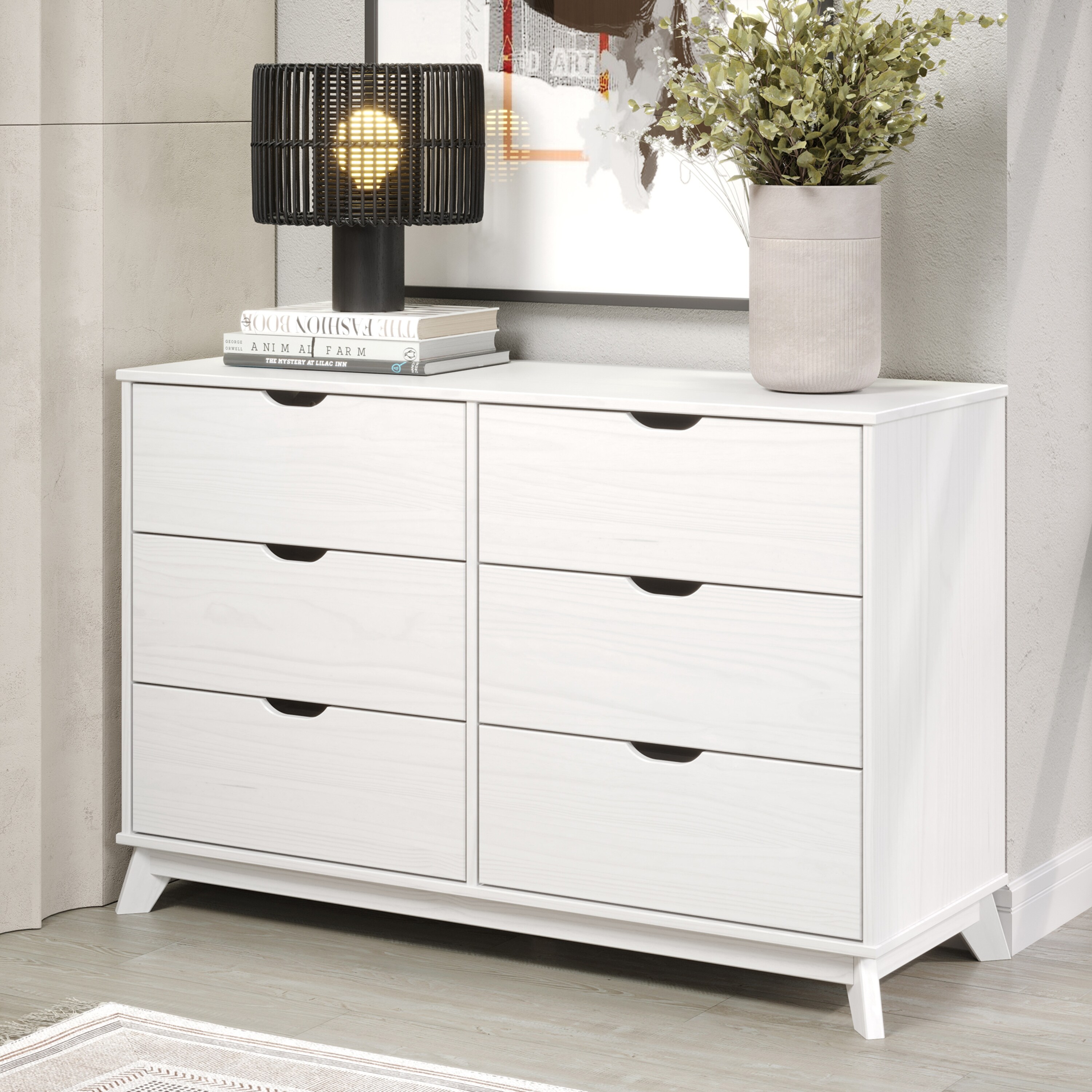 Bedroom Dresser 10 Drawers TV Stand Power Outlets Chest of Drawers