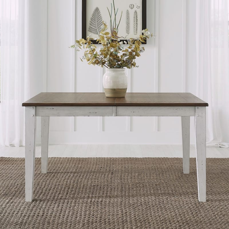 Al Fresco Rectangular Leg Table 74" for Dining Room, Butterfly Leaf - Width 40" x Depth 74" x Height 30" - Width 40" x Depth 74" x Height 30" - Graphite & Whitestone