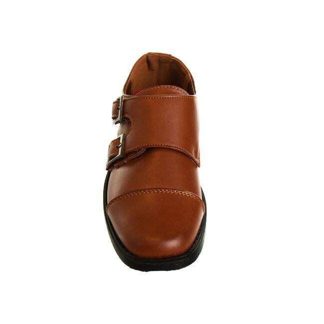 Josmo Boys Dress Shoes - Double Monk Strap Oxford Loafers with Hook & Loop (Toddler/Little Kid Sizes)