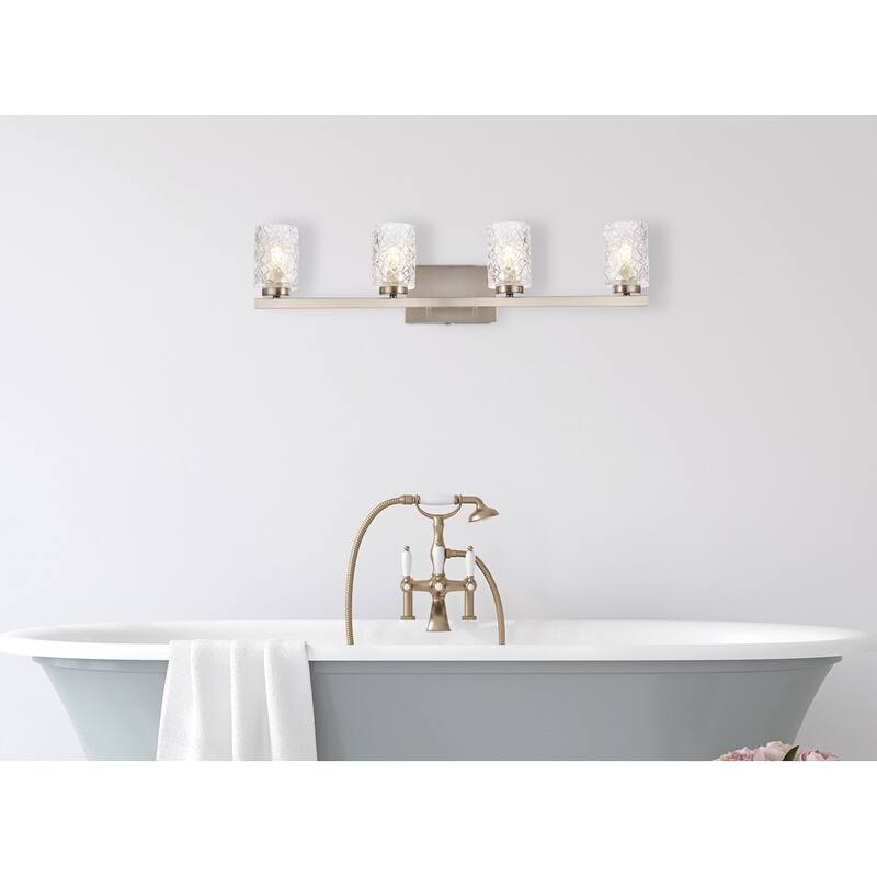 Cara 4 Light Bath Sconce with Clear Shade