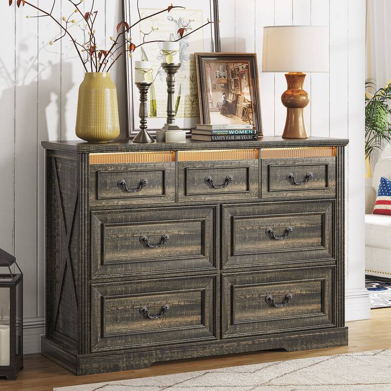7 - Drawer Dresser With LED Light