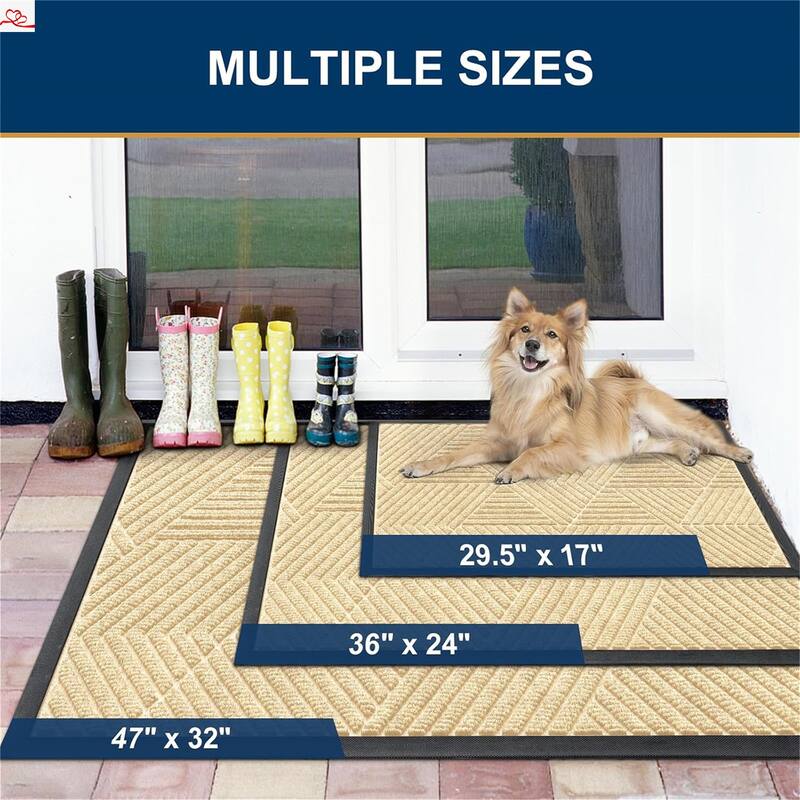 2 pack Welcome Floor Mats for Indoor Outdoor Entry