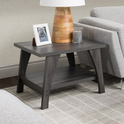 Hollywood Side Table with Lower Shelf