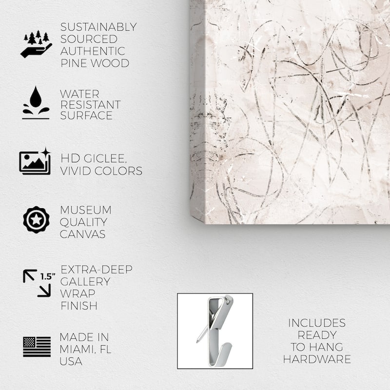 Wynwood Studio Abstract Yeso Dreamer White and Beige Modern & Contemporary Wall Art Canvas Print