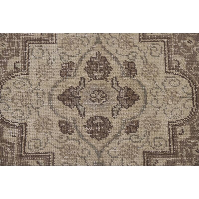 Traditional Distressed Tabriz Persian Vintage Rug Handmade Wool Carpet - 6'3" x 9'8"