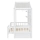 preview thumbnail 14 of 16, Twin Size House Bed with Shelves, Window, and Light Strip - White