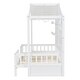 preview thumbnail 32 of 34, Twin Size House Bed with Shelves, Window, and Sparkling Light Strip on Roof, Space-Saving Design for Kids' Rooms, Grey