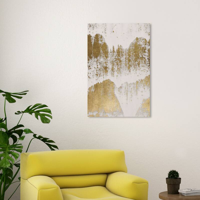 Wynwood Studio Canvas Abstract Golden Metal Rust Gold and Metallic Gold Glam Wall Art Canvas Print - 30 x 20