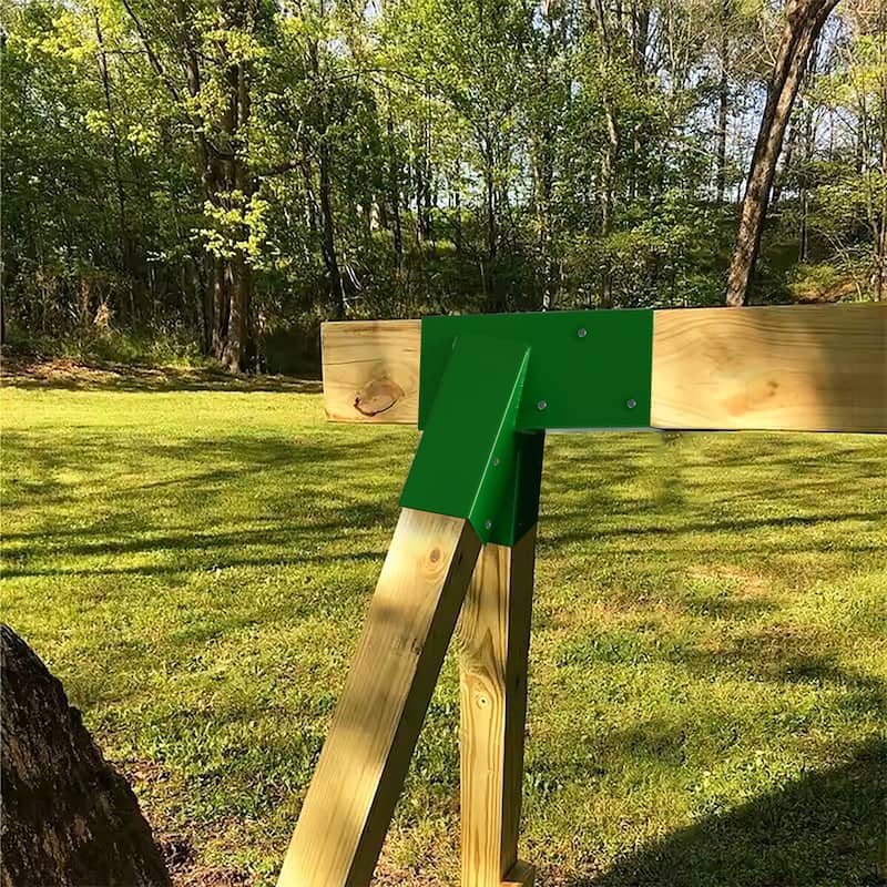 Heavy-Duty Durable and Rust Resistant Steel Swing Brackets for Backyard Playground Set Wooden Swing, Green