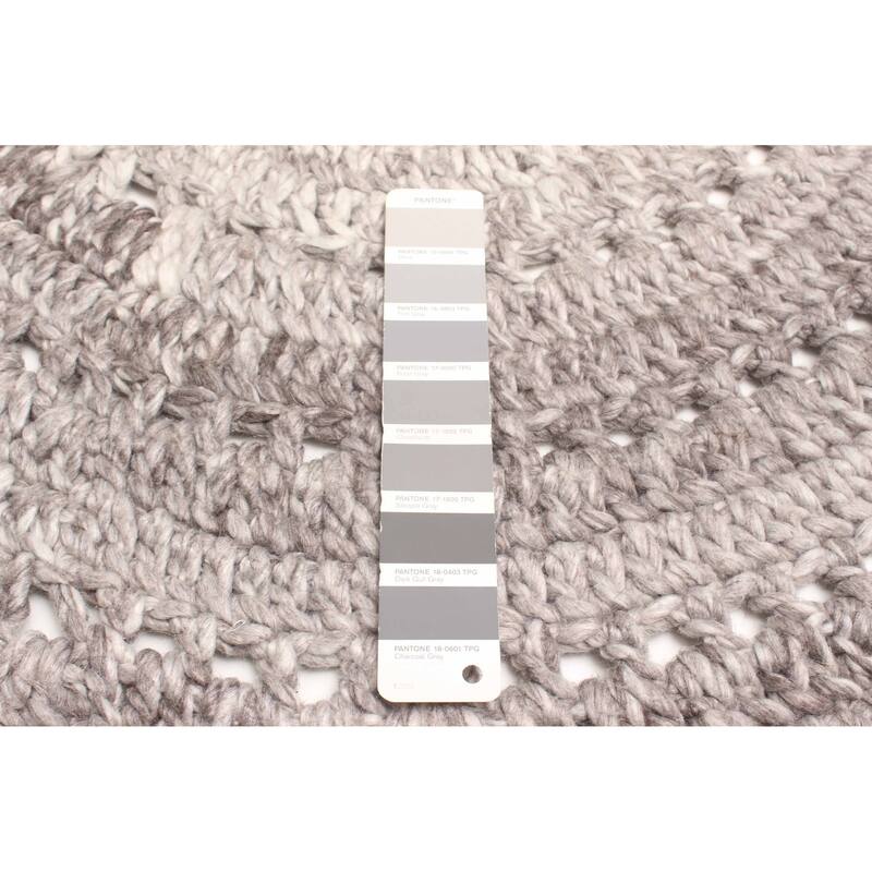 ECARPETGALLERY Braid weave Sienna Grey Wool Rug - 3'1 x 3'1