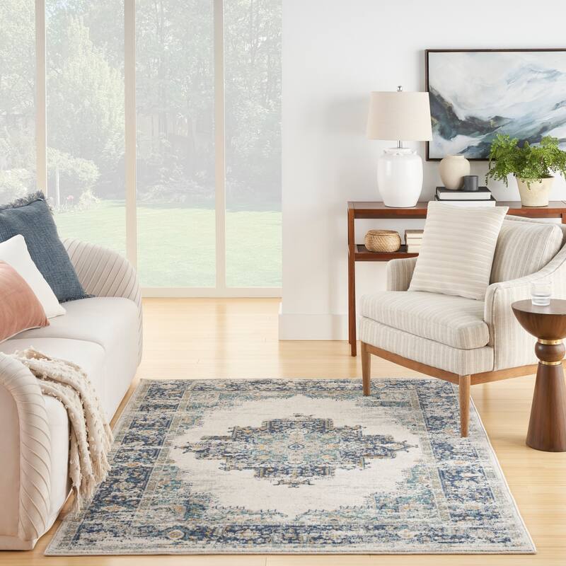 Porch & Den Dobbin Vintage Persian Medallion Farmhouse Area Rug