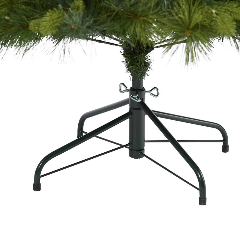 5' North Carolina Mixed Pine Artificial Christmas Tree with 200 Warm White LED Lights, 711 Bendable Branches and Pinecones