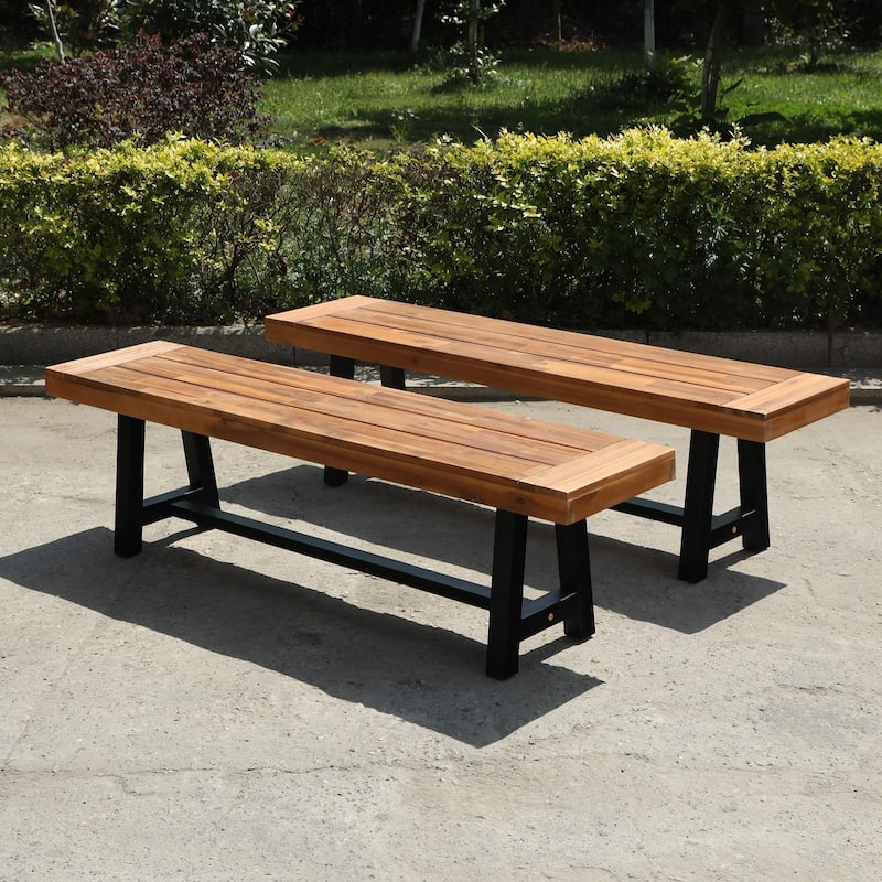Sophia & William 2/3-Piece Wooden Garden Benches with or without the Wooden Garden Table