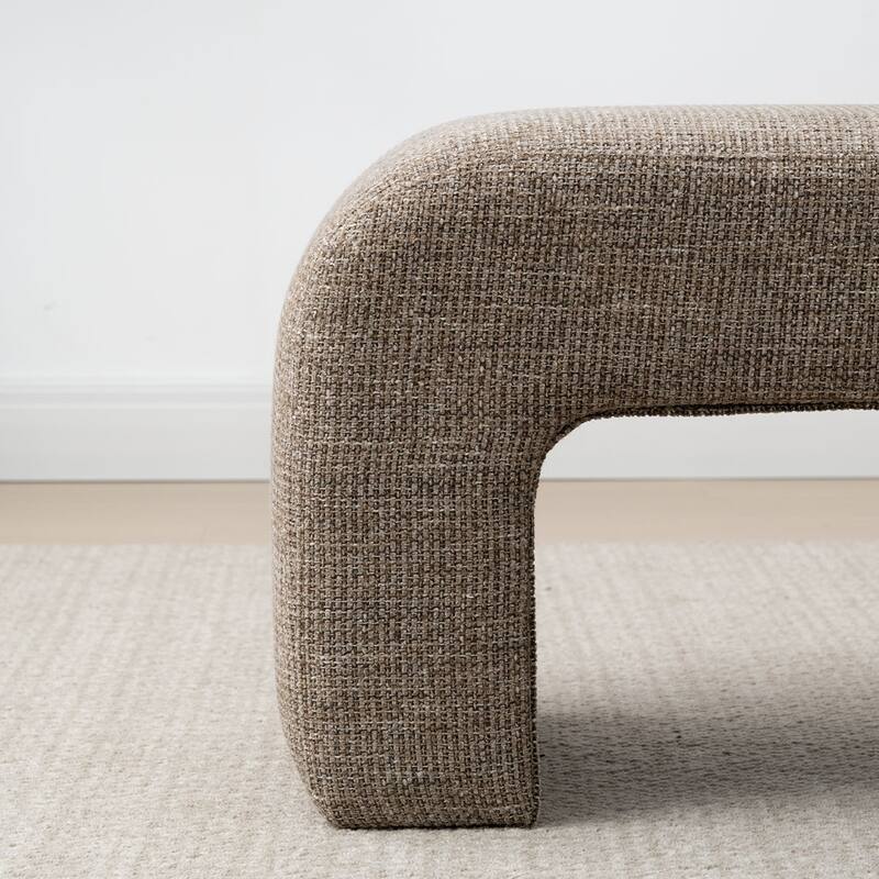 28" Fully Upholstered Small Waterfall Bench