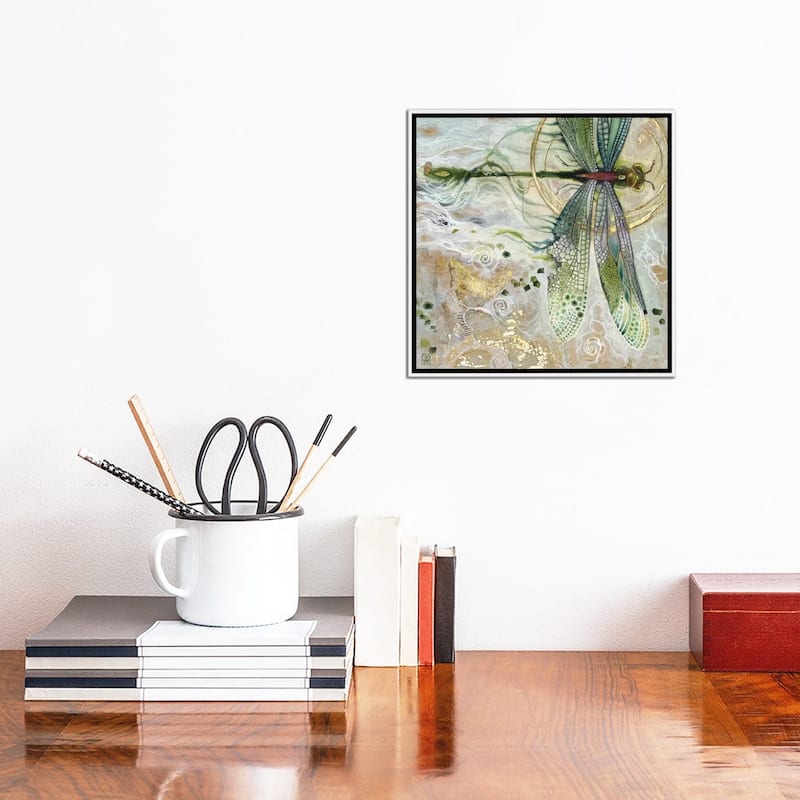 iCanvas "Damsel Fly II" by Stephanie Law Framed Canvas Print