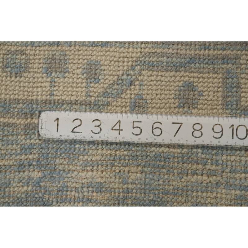 Hand Knotted Oriental 100% Wool Carpet Transitional All-Over Navy Blue & Blues Oushak Area Rug - 17' 7'' X 13' 6''