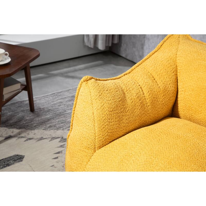 GDFStudio - COOLMORE Boucle Bean Bag Chair with Memory Foam Filling for Ultimate Comfort