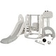 preview thumbnail 3 of 19, Costway 6 in 1 Toddler Slide and Swing Set Climber Playset w/ Ball - See Details White