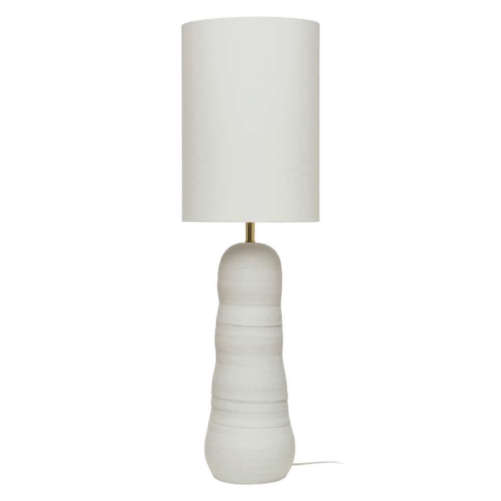 Modern Creamy White Ceramic Stoneware Floor Lamp