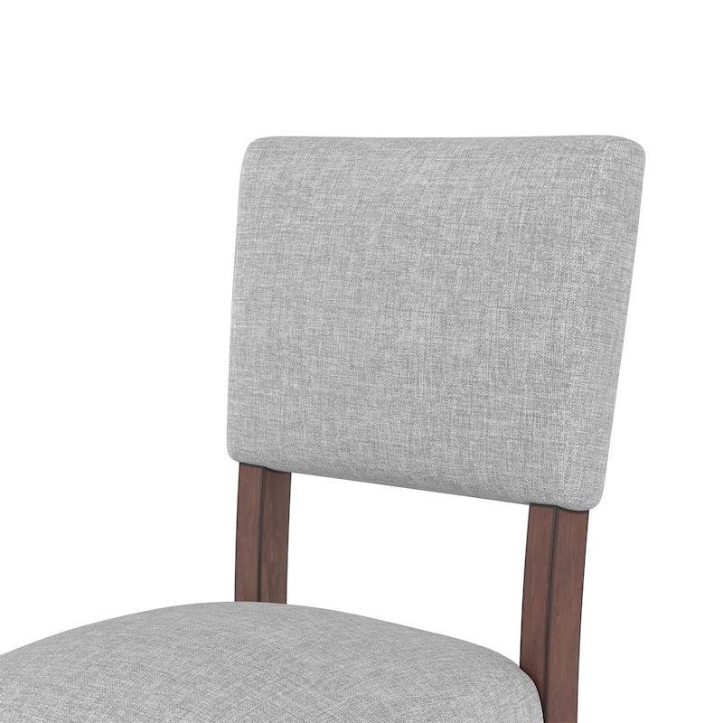24.6" Modern Linen Upholstered Dining Chairs with Wood Legs (Set of 4)