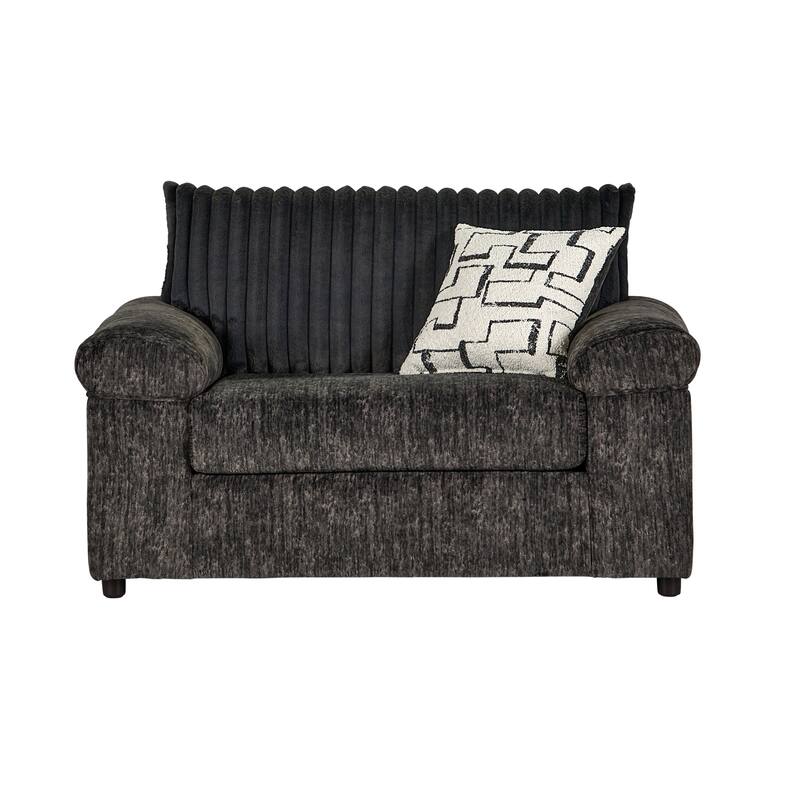 Roundhill Furniture Nason Wide Wale Corduroy Sectional Sofa Chaise with Armchair and Ottoman