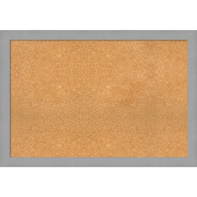 Brushed Nickel Framed Cork Bulletin Memo Board