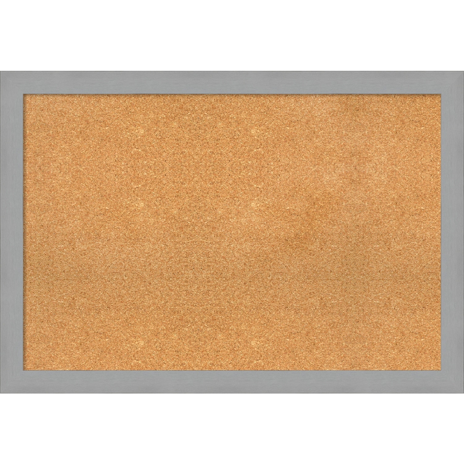 Brushed Nickel Framed Cork Bulletin Memo Board