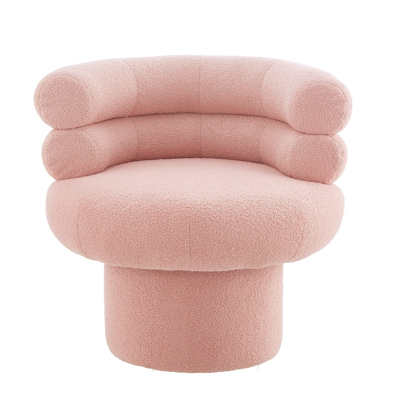 Christopher Knight Home - Swivel Bliss American Design Upholstered Round Swivel Barrel Chair with Teddy Fleece Fabric