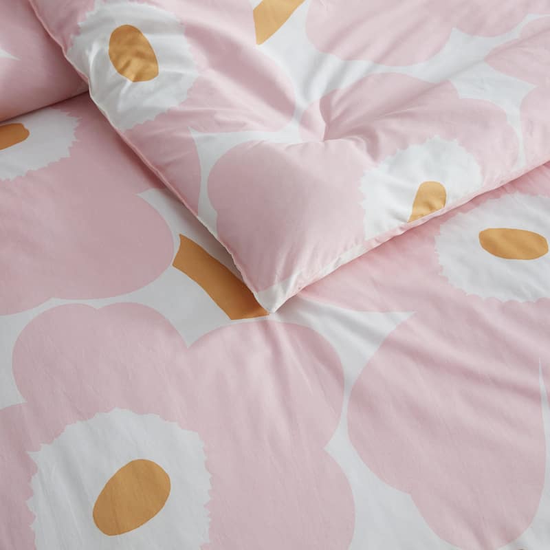 Marimekko Unikko Pink Cotton Reversible Comforter Set