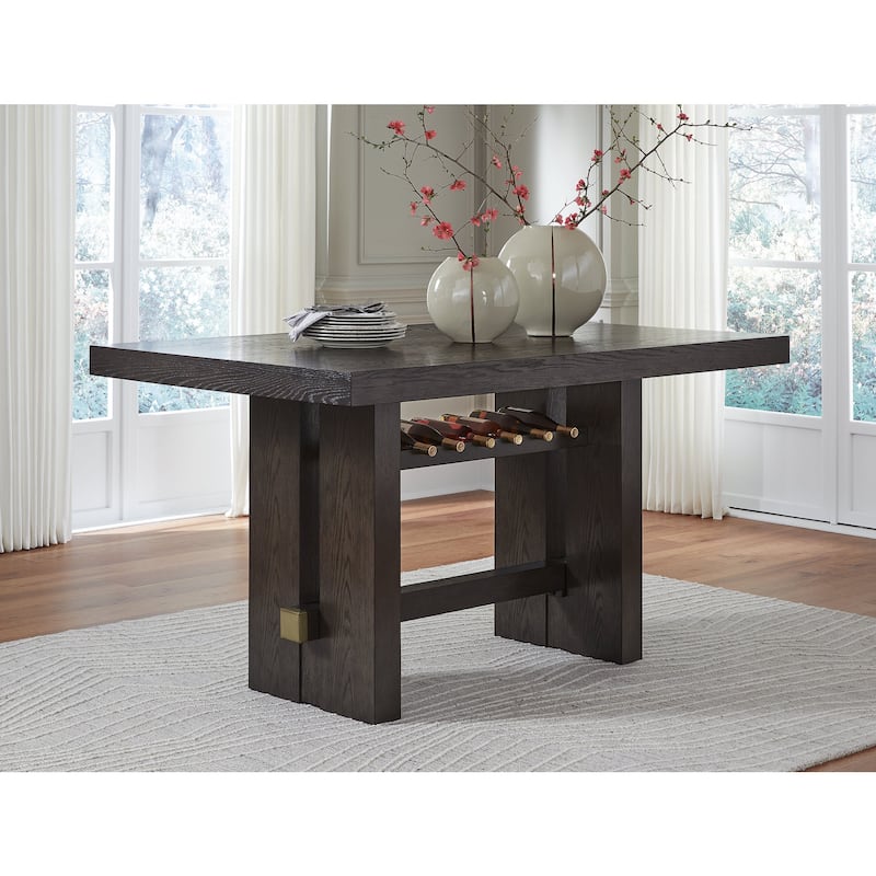 Signature Design by Ashley Burkhaus Dark Brown Rectangular Dining Counter Table - 66"W x 42"D x 36"H