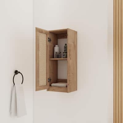 12" Bathroom Side Cabinet,Soft Close Doors,Float Mounting Design