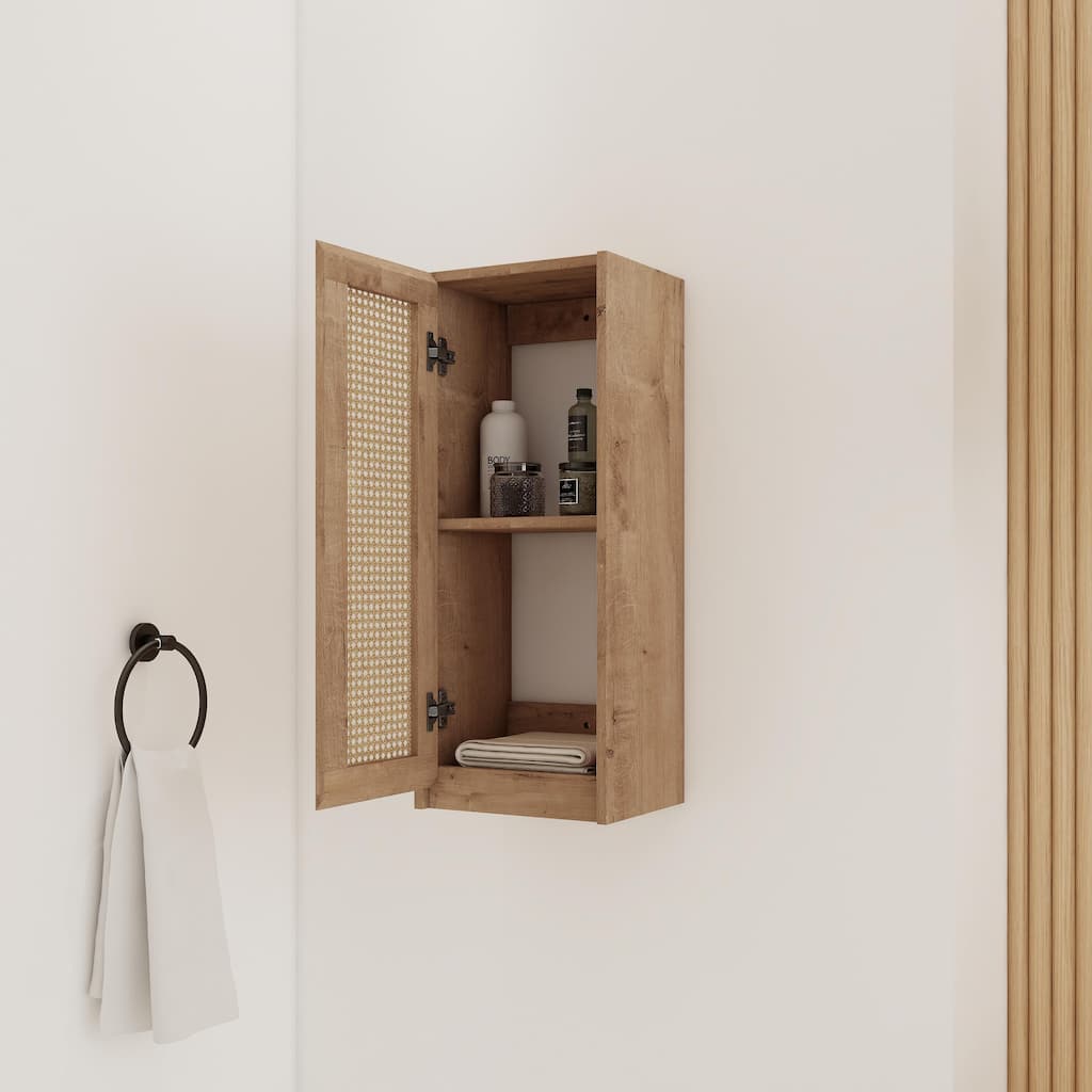 12" Bathroom Side Cabinet,Soft Close Doors,Float Mounting Design