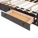 preview thumbnail 4 of 14, Queen Size Wooden Bed with Trundle, Cabinet, and Sockets, Espresso