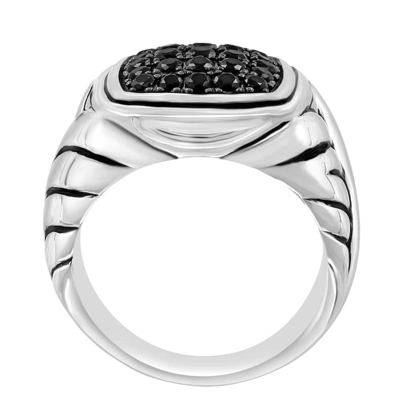 EFFY Men's 925 Sterling Silver Black Spinel Ring
