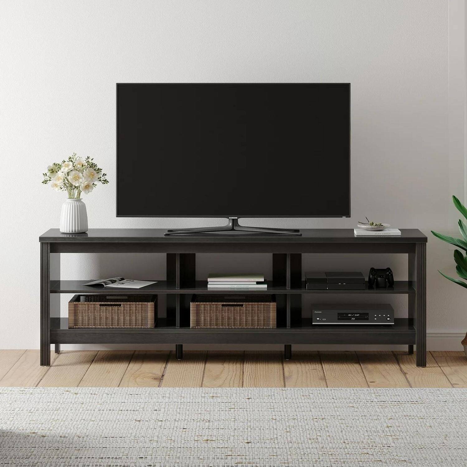 70-inch TV Stand with 3 Open Shelves, Entertainment Center for TVs up to 75 inches
