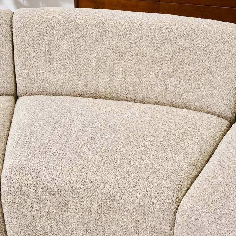 Christopher Knight Home - 110-Inch Cloud Moderne Upholstered Curved Modular Sectional Sofa Boucle Armless