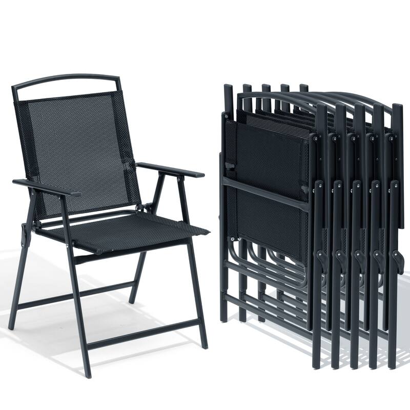 Set of 4 Patio Folding Chairs 4-Pack Dining Chairs