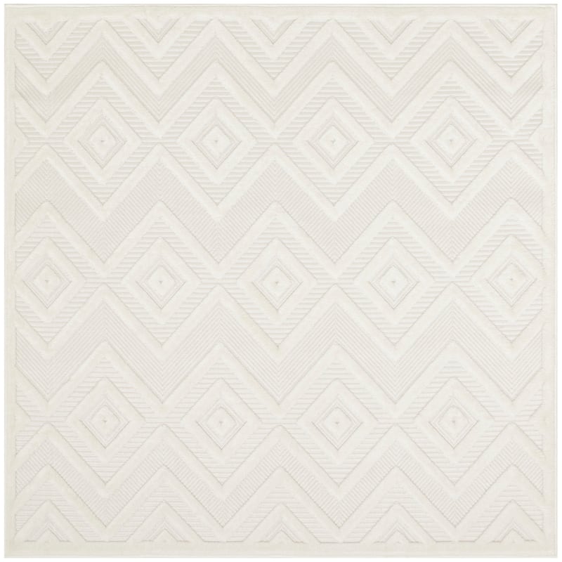 Nourison Versatile Indoor/Outdoor Geometric Flatweave Area Rug - 5' x Square - Ivory/White