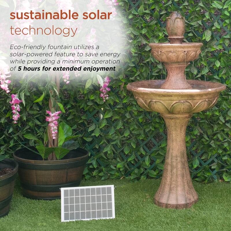 Solar Gray Tiered Tulip Fountain