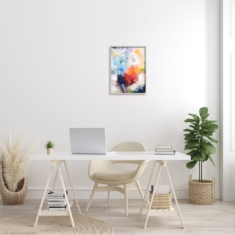 Stupell Dancing Woman Abstract Expressive Painting Lively Rainbow Tones Framed Wall Art - Multi-Color