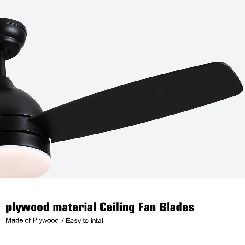 Quiet Airflow Smart Ceiling Fan with 3 Dimmable LED Light & 6-Speed Wind Control, Reversible DC Motor