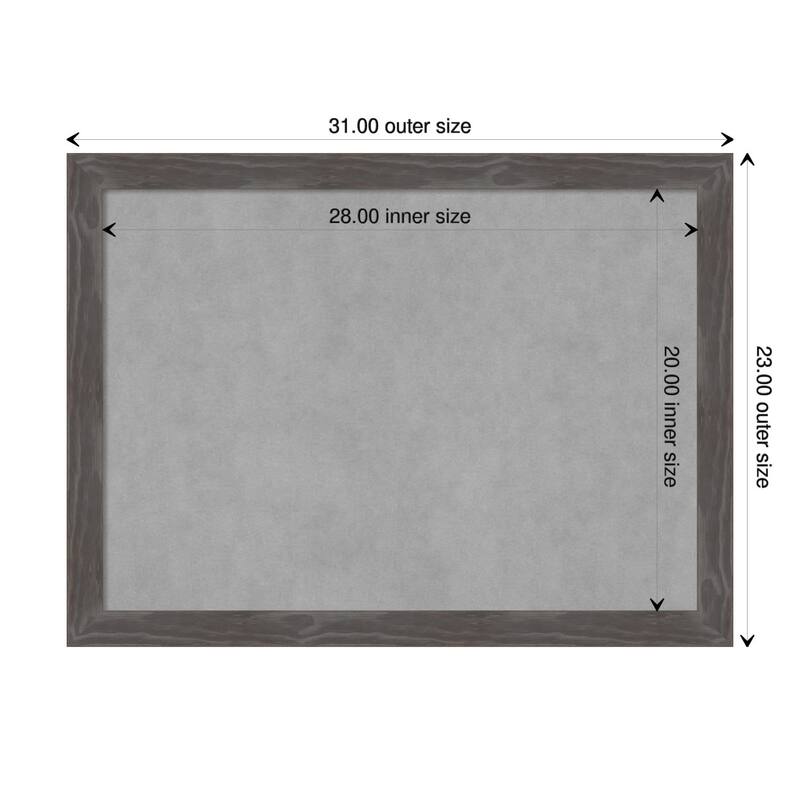 Amanti Art Woodridge Rustic Grey Framed Magnetic Board - Board Size 28x20