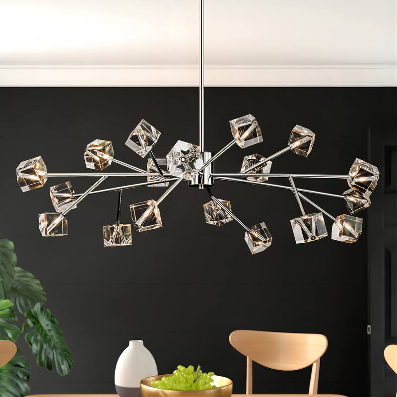 Black or Gold Big Large Modern Sputnik Crystal Chandelier for Living/ Dining Room/ Bedroom/ Foyer/ Kitchen