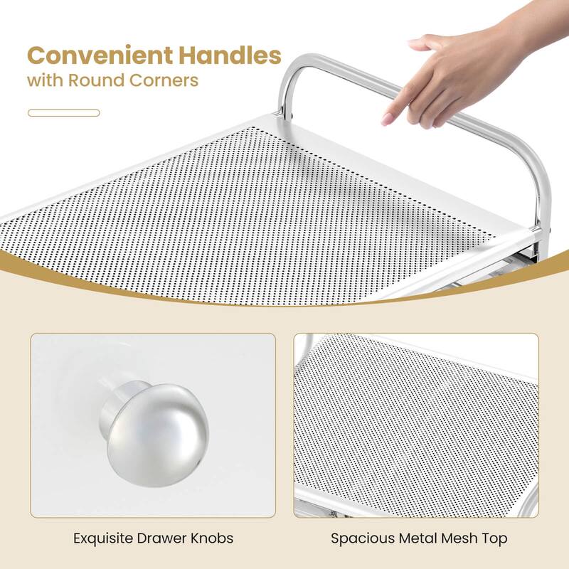 Costway 15 Drawer Rolling Storage Cart Tools Scrapbook Paper Office - See Details